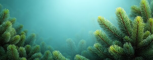 Serene Evergreen Forest: A Misty Winter Wonderland