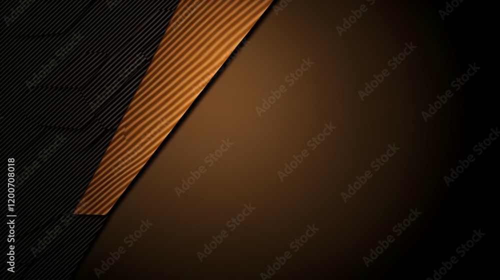 Poster abstract brown background with diagonal lines and golden stripes for modern design