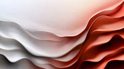 Fototapeta premium Abstract Red and White Wave Forms: A Study in Contrast and Flow