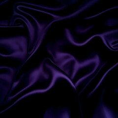 Obraz premium Smooth, dark purple satin fabric drapes elegantly, creating luxurious folds and soft, flowing waves in the textile.