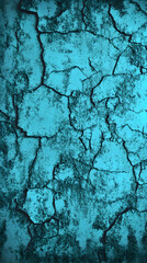 Obraz premium Cracked Turquoise Surface Shows Intricate Details and Dark Cracks Exquisitely.