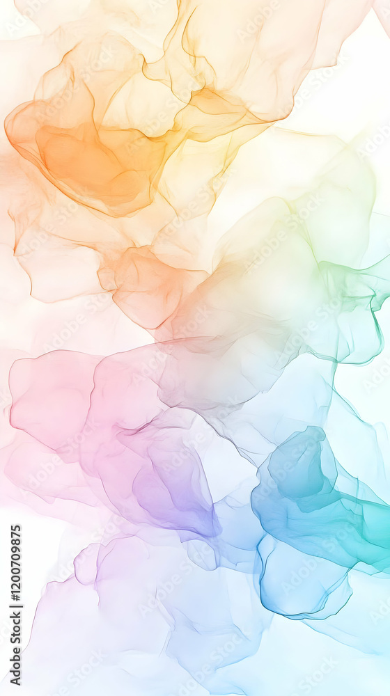 Poster abstract colorful ink flow background creates a smooth transition with pastel hues gently blending t