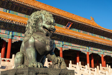 Gate of Supreme Harmony and bronze Lion