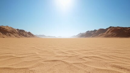 Fototapeta premium Vast Desert Landscape Under Bright Sun