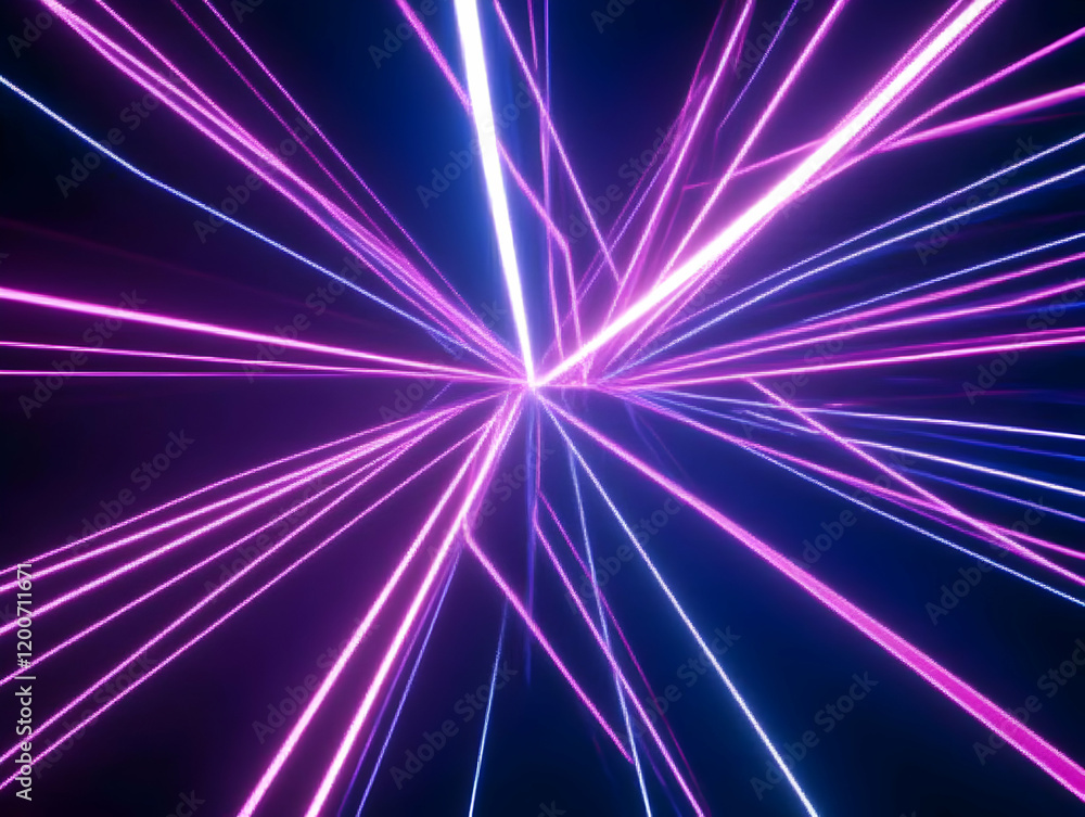 Poster abstract background with neon light rays creates dynamic visual effects with vibrant colors