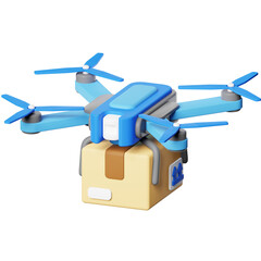 Drone Delivery Package 3D Icon