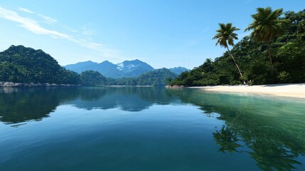 Obraz premium Tranquil Tropical Beach Scene