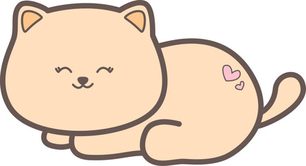 Cute Sleeping Cat with Heart Details