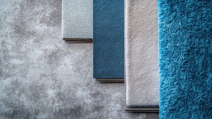 Fototapeta premium High-Resolution Carpets Texture Samples in Various Shades of Blue and Grey