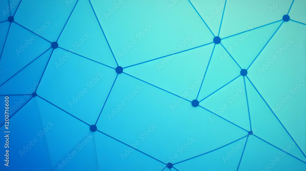 Aufkleber abstract blue background connects dots with lines, creating a geometric network design.
