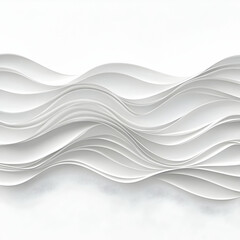 Obraz premium Abstract white wavy background forms dynamic, elegant ripples softly with subtle shadows.