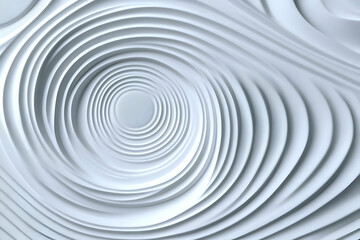 Abstract 3D White Circular Ripple Effect Background Creates a Dynamic Visual