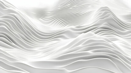 Obraz premium Abstract 3D White Wavy Background Creates a Smooth, Flowing Landscape with Gentle Curves