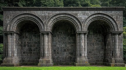 Ancient Stone Archway in Serene Green Setting