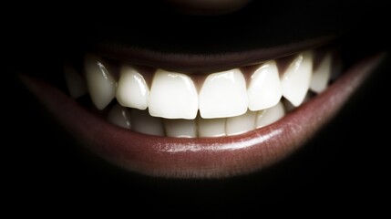 Closeup of a Flawless Smile with Prominent Teeth
