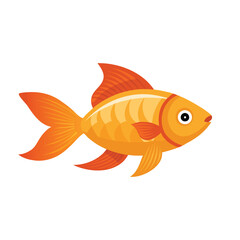 Beautiful Goldfish isolated flat vector illustration on white background