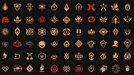 Collection of Abstract Geometric Symbols and Icons