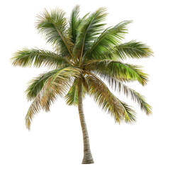 Lush Green Palm Tree Isolated on White Background for Design Use