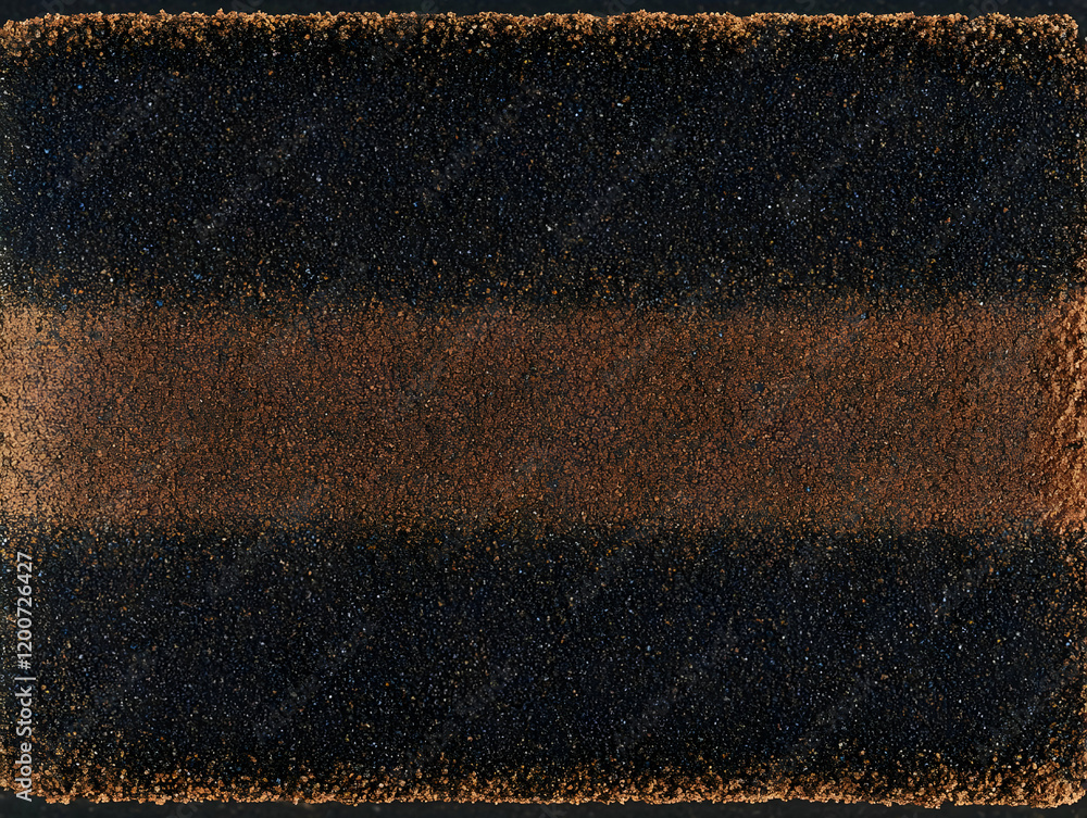 Poster close-up of a textured surface displays a contrasting stripe in the center with distinct borders.