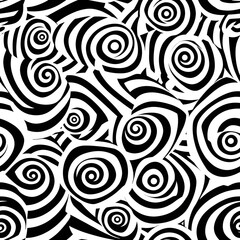 Fototapeta premium Bold black and white spiral pattern creating dynamic visual effect