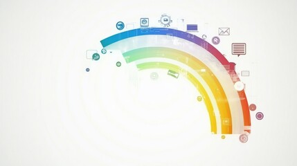 Colorful Arc Representing Digital Connectivity and Data Flow