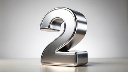 3D Silver Number 2 and 3 Isolated on White Background for Modern Decor and Design, Perfect for Celebrations, Birthdays, and Anniversaries, Highlighting Metallic Elegance and Style