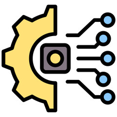 Digital Transformation Outline Color Icon