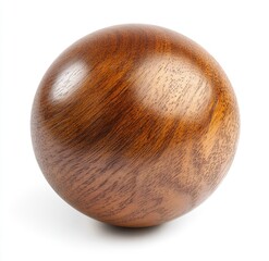 Fototapeta premium Polished wooden sphere on white background. (11)