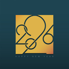 2026 Typography Number Design for New Year Celebration.