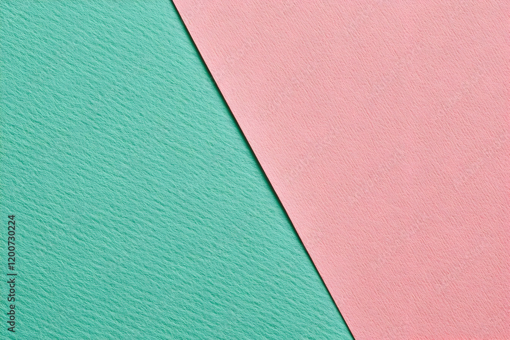 Poster diagonal split background with textured pink and green colors