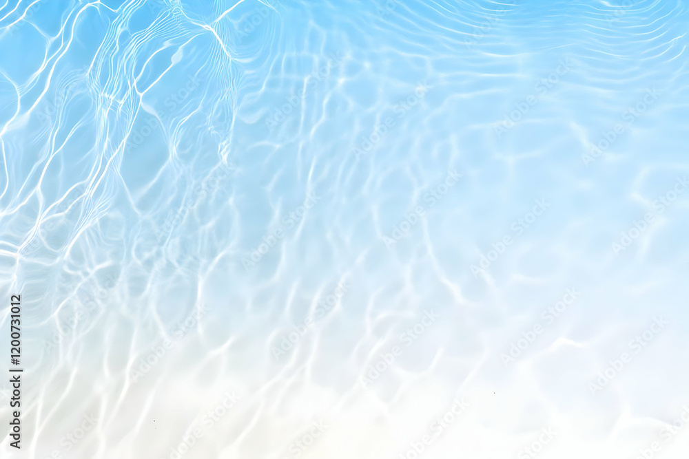Poster clear blue water surface reflects sunlight creating ripples and patterns for a refreshing background