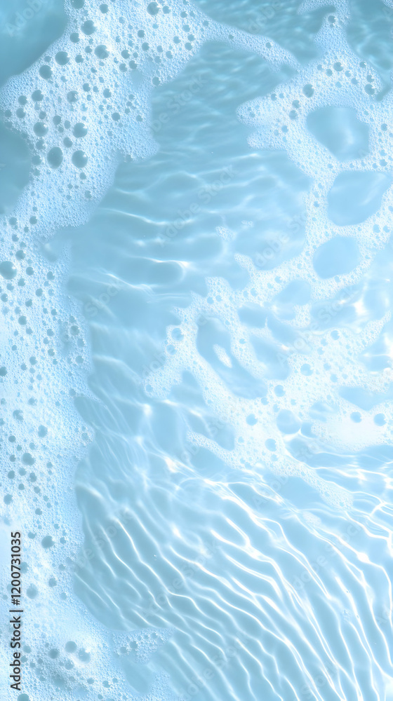 Aufkleber light blue water with foam creates a soothing abstract background with soft ripples and bubbles gent