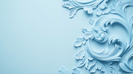 Elegant Blue Floral Ornament Design Background