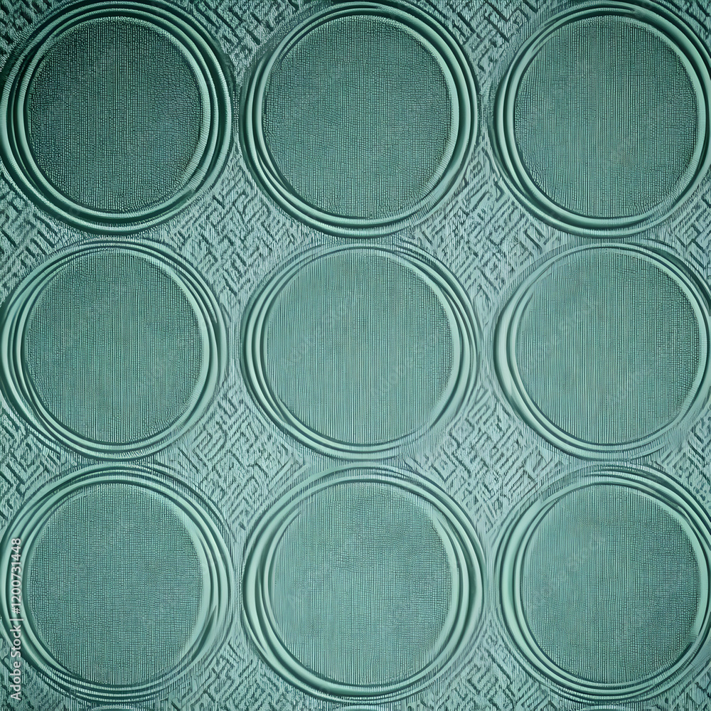 Poster teal textured glass with circular patterns creates a visually appealing background for various desig