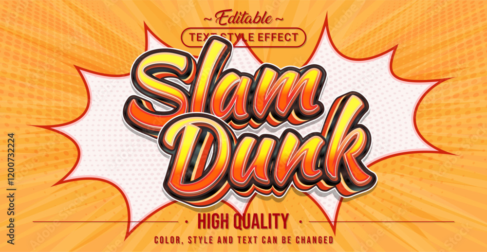 Aufkleber Editable text style effect -  Slam Dunk text style theme.