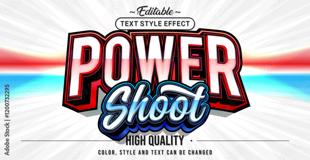 Poster Editable text style effect -  Power Shoot text style theme.