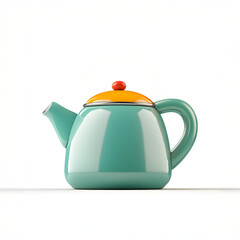 Fototapeta premium Charming 3d kitchenware teapot minimalist design home interior modern aesthetic vibrant colors