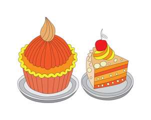 Thanksgiving Pie Outline Coloring Page Hand-Drawn Festive Coloring Activity.