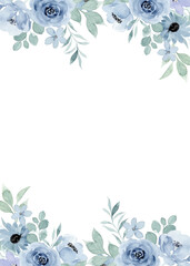 Watercolor colorful flower frame background for wedding, birthday, card, background, invitation, wallpaper, sticker, decoration etc.