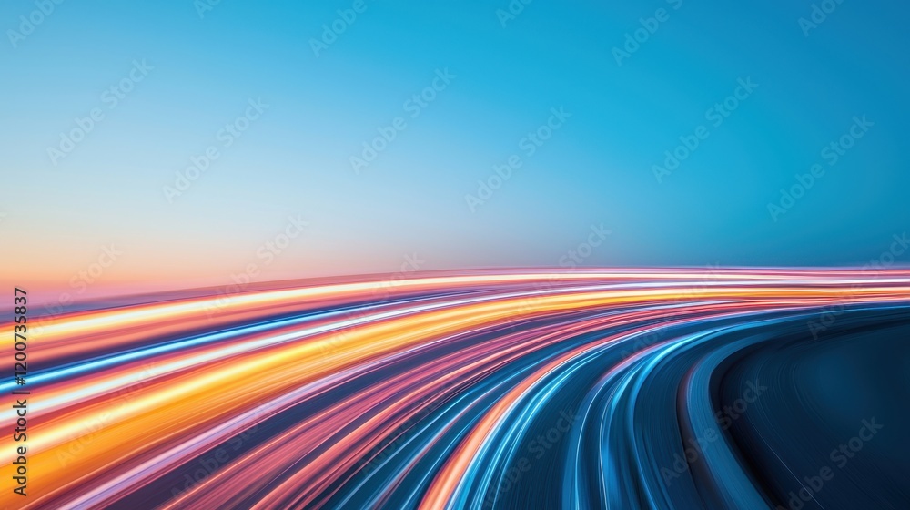 Poster abstract energy flows depicting motivation and drive in vibrant colors and dynamic lines