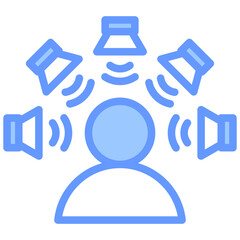 Obraz premium Spatial Audio Blue Icon