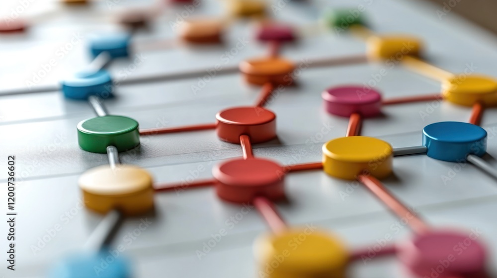 Poster colorful network connections: abstract representation of interconnectivity and data flow