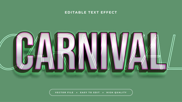 carnival editable text effect 3d gradient typography design