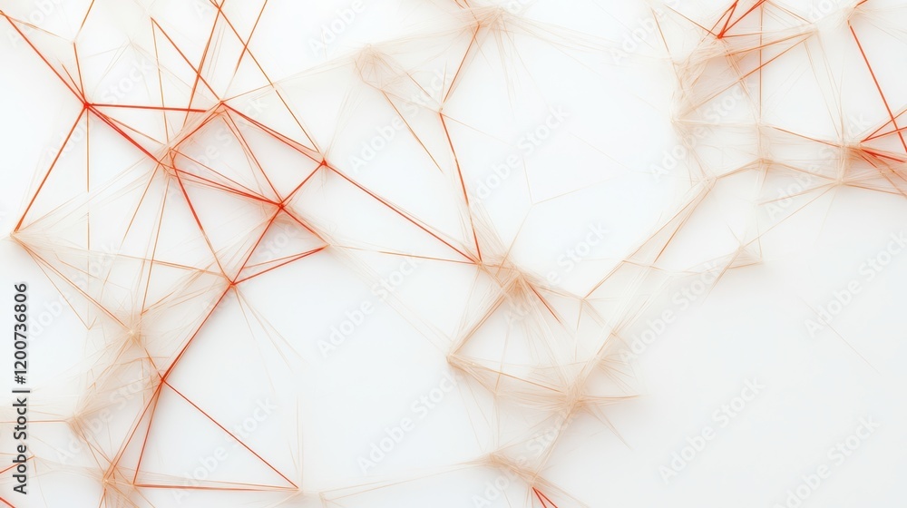 Poster abstract representation of networks symbolizing connections through delicate lines and nodes on a li