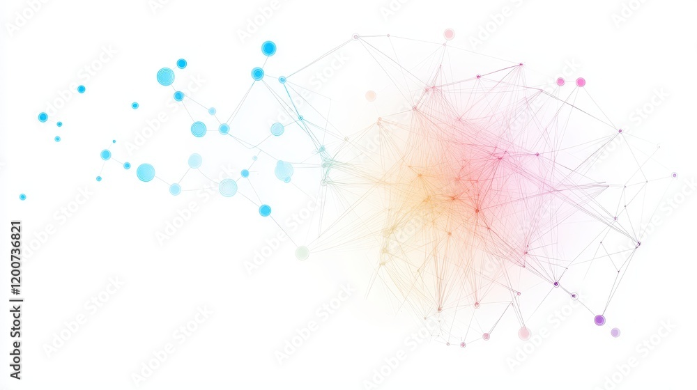 Poster abstract representation of networks and connections symbolizing interactions and relationships in a 