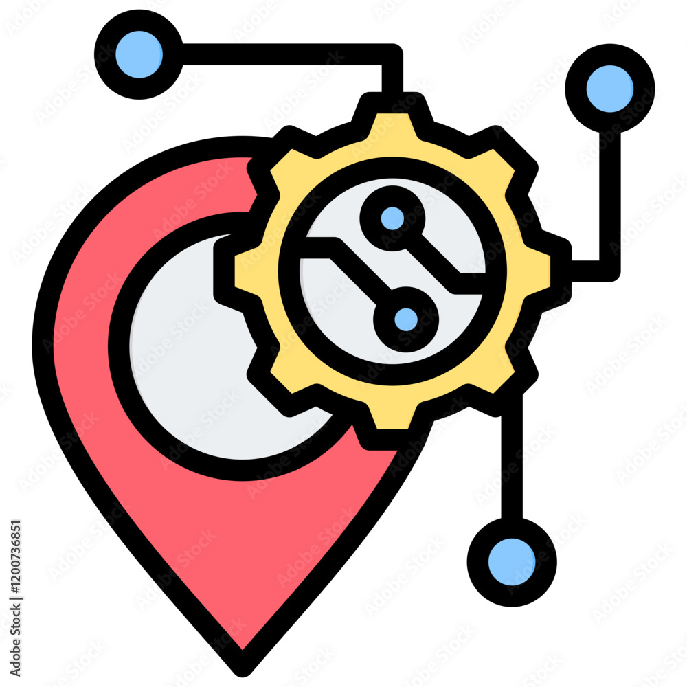 Poster tracking system outline color icon