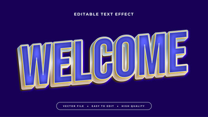welcome editable text effect with blue yellow bold gradient style