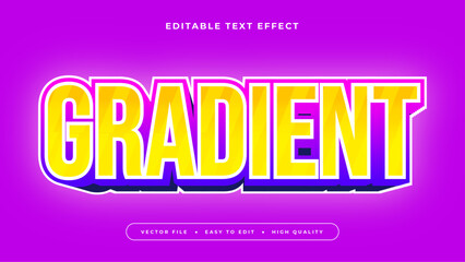 Obraz premium gradient editable text effect with yellow purple and pink bold gradient style