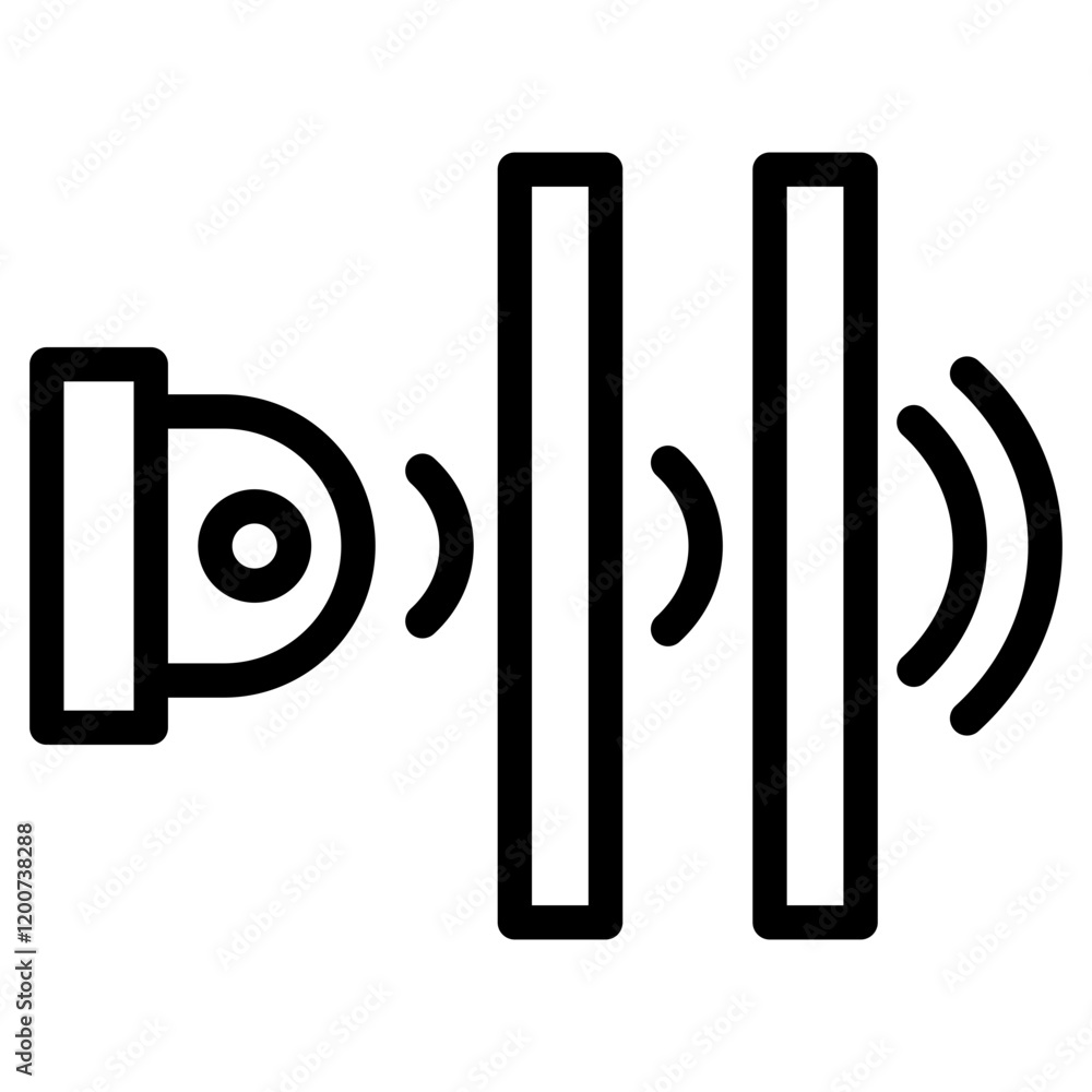 Poster depth sensor outline icon
