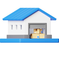 Package Warehouse 3D Icon